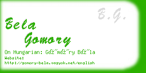 bela gomory business card